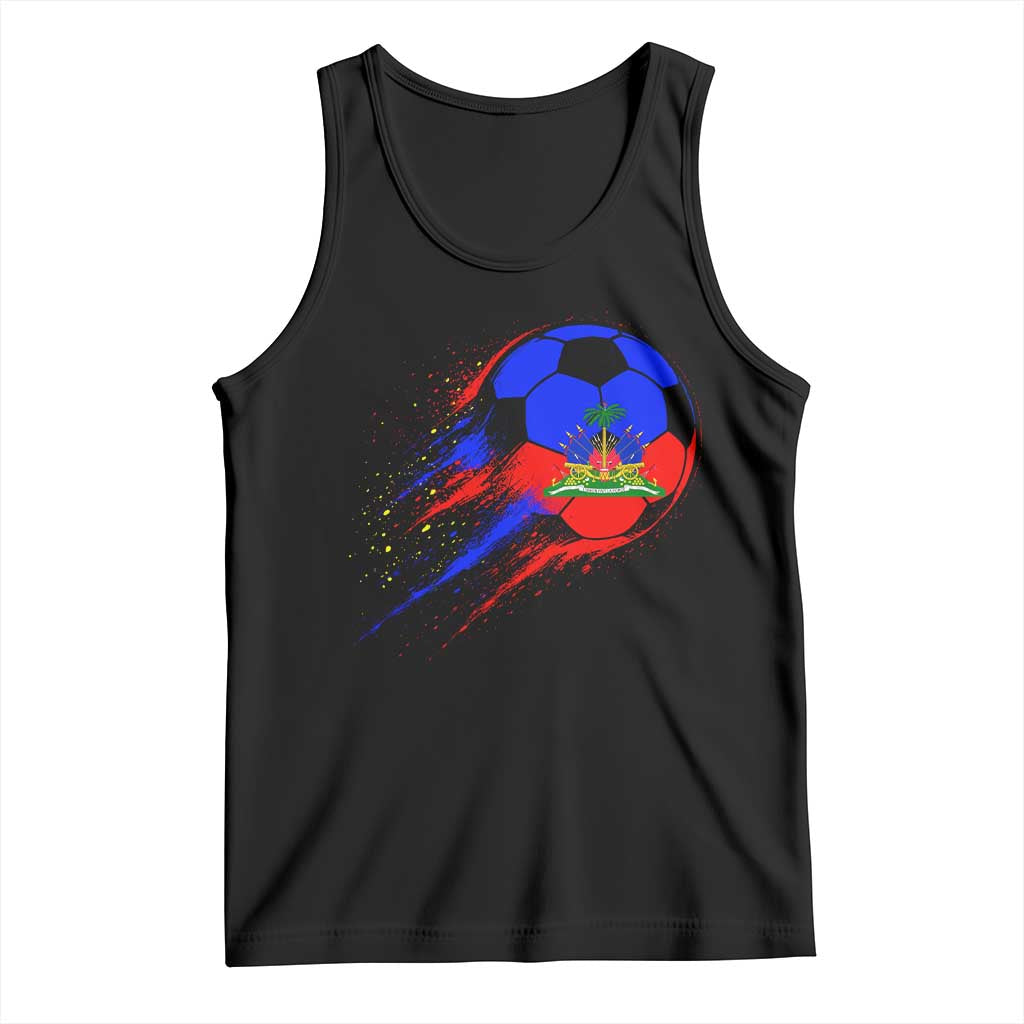 Haiti Soccer Ball Tank Top Retro Vintage Watercolors Sport Haitian Flag Ayiti Pride