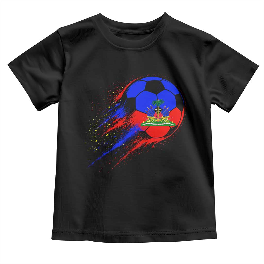 Haiti Soccer Ball Toddler T Shirt Retro Vintage Watercolors Sport Haitian Flag Ayiti Pride