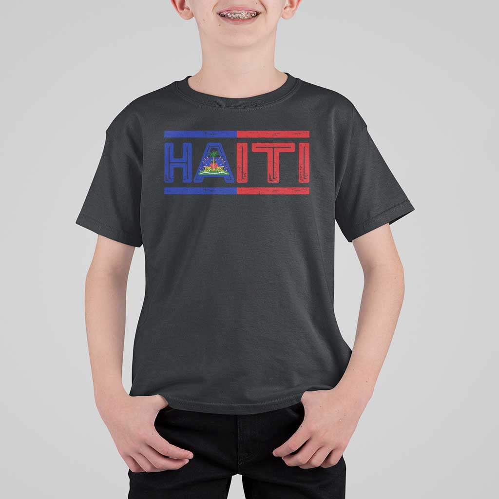 Haiti Flag T Shirt For Kid Vintage Haitian Pride Ayiti Roots