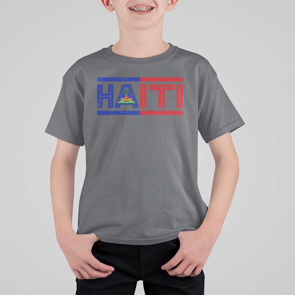 Haiti Flag T Shirt For Kid Vintage Haitian Pride Ayiti Roots