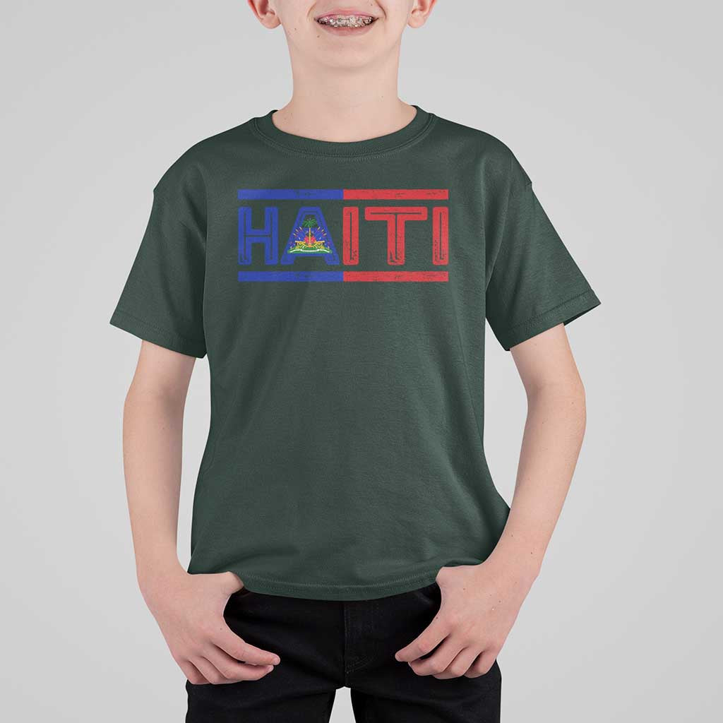 Haiti Flag T Shirt For Kid Vintage Haitian Pride Ayiti Roots