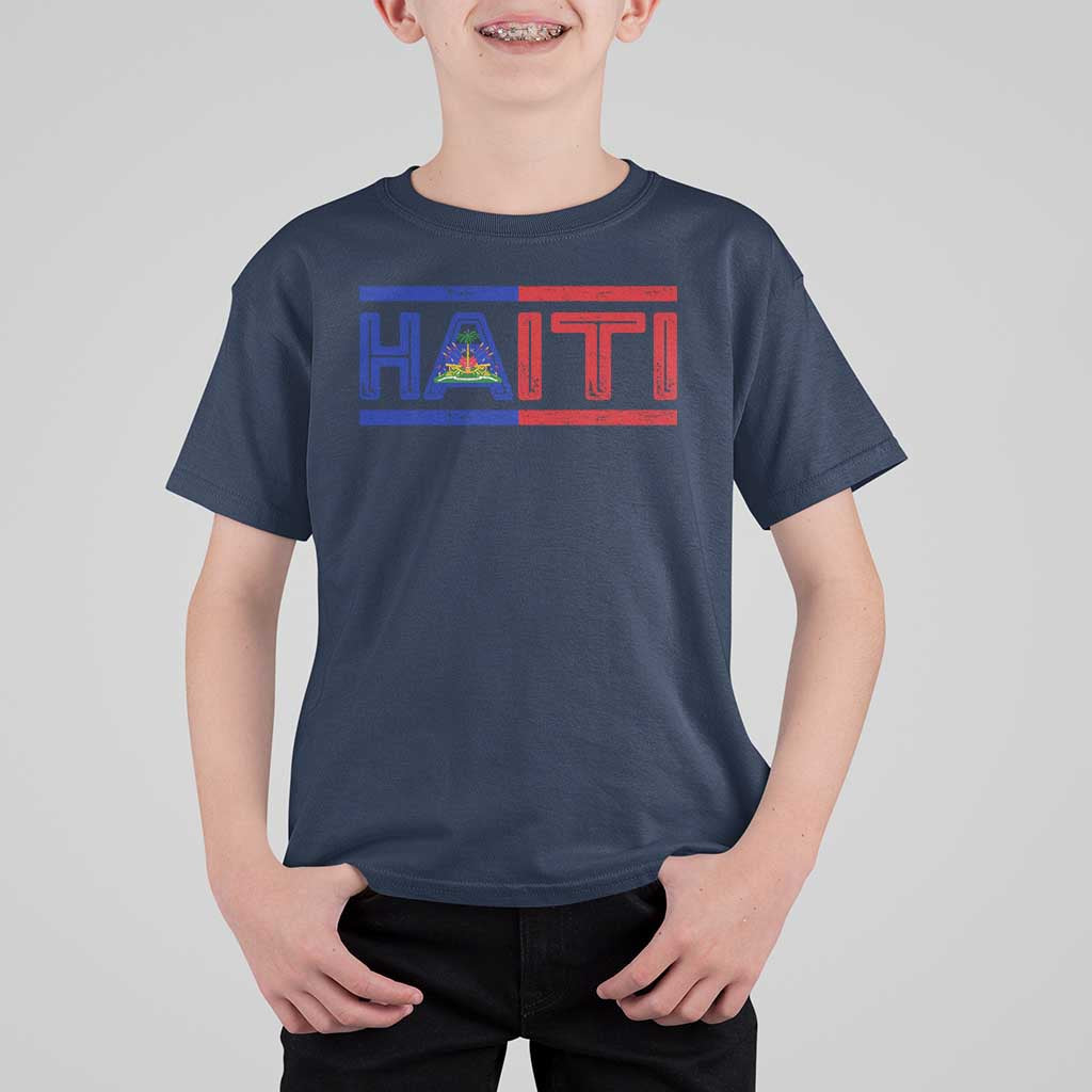 Haiti Flag T Shirt For Kid Vintage Haitian Pride Ayiti Roots