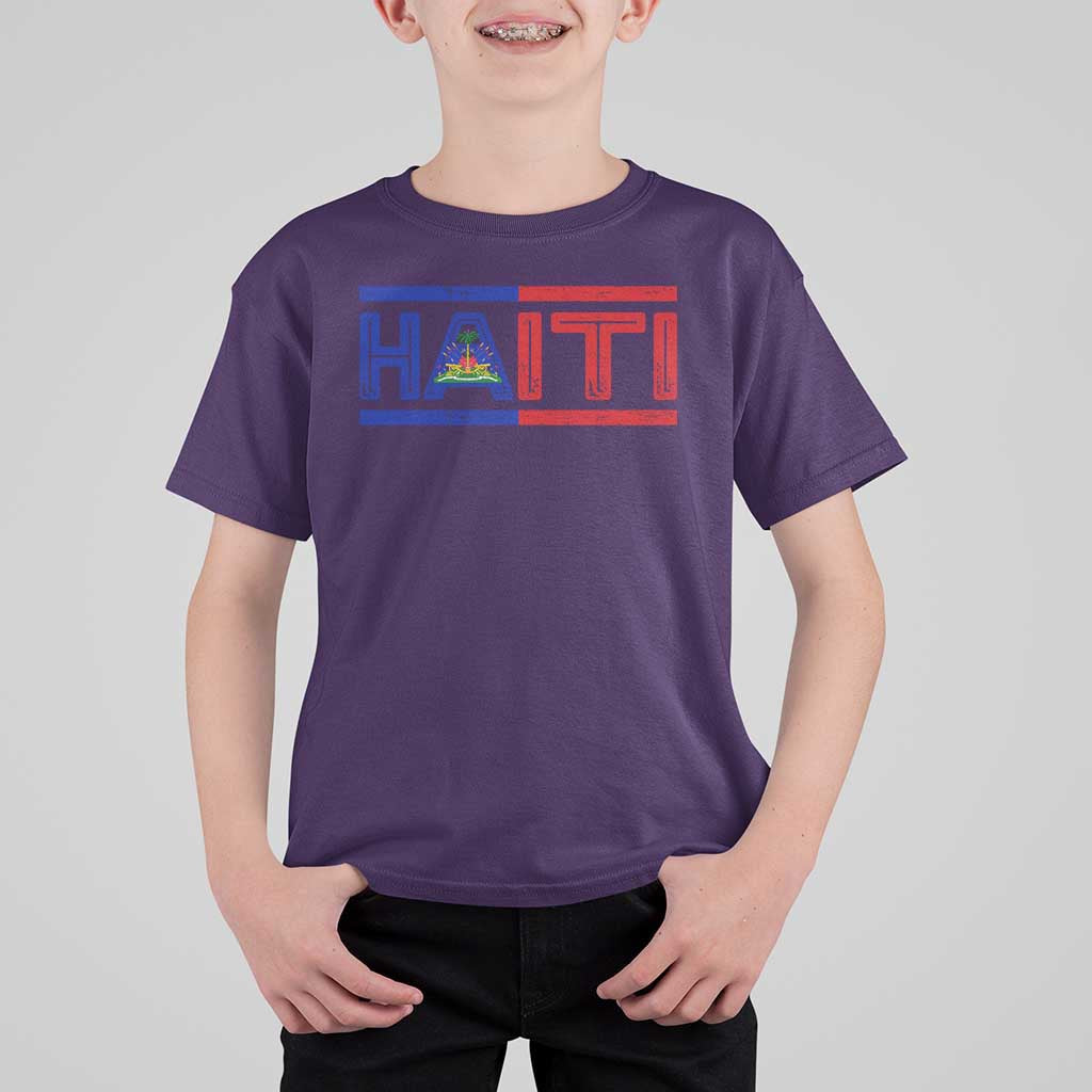 Haiti Flag T Shirt For Kid Vintage Haitian Pride Ayiti Roots