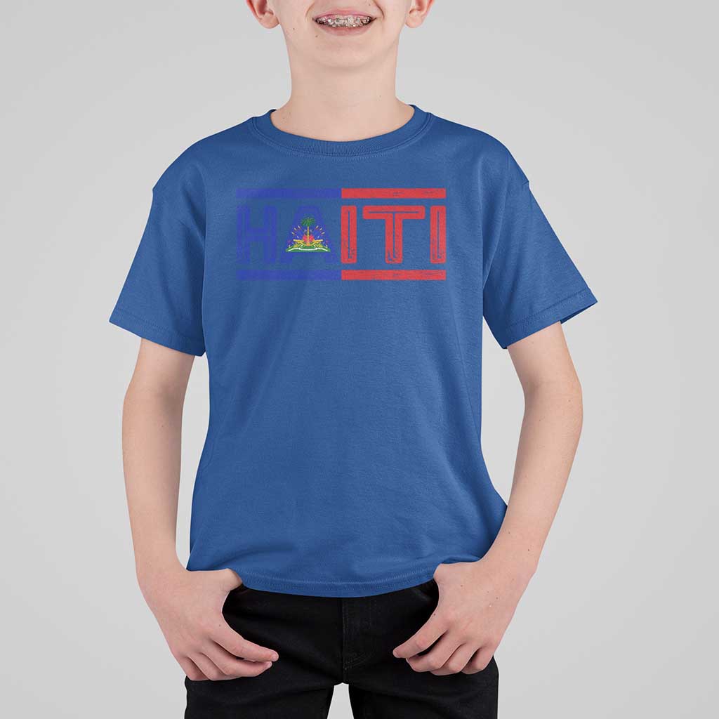 Haiti Flag T Shirt For Kid Vintage Haitian Pride Ayiti Roots