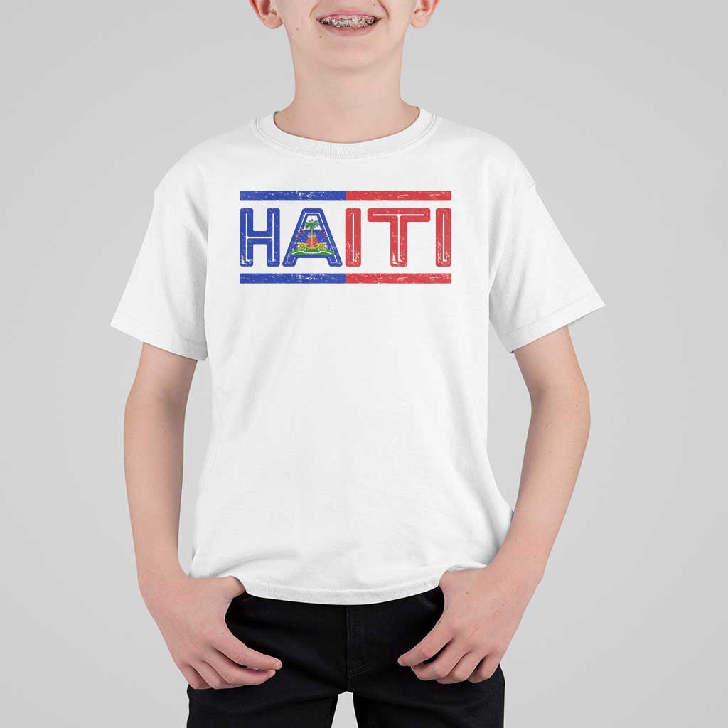 Haiti Flag T Shirt For Kid Vintage Haitian Pride Ayiti Roots