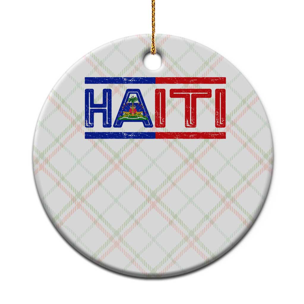 Haiti Flag Ceramic Ornament Vintage Haitian Pride Ayiti Roots