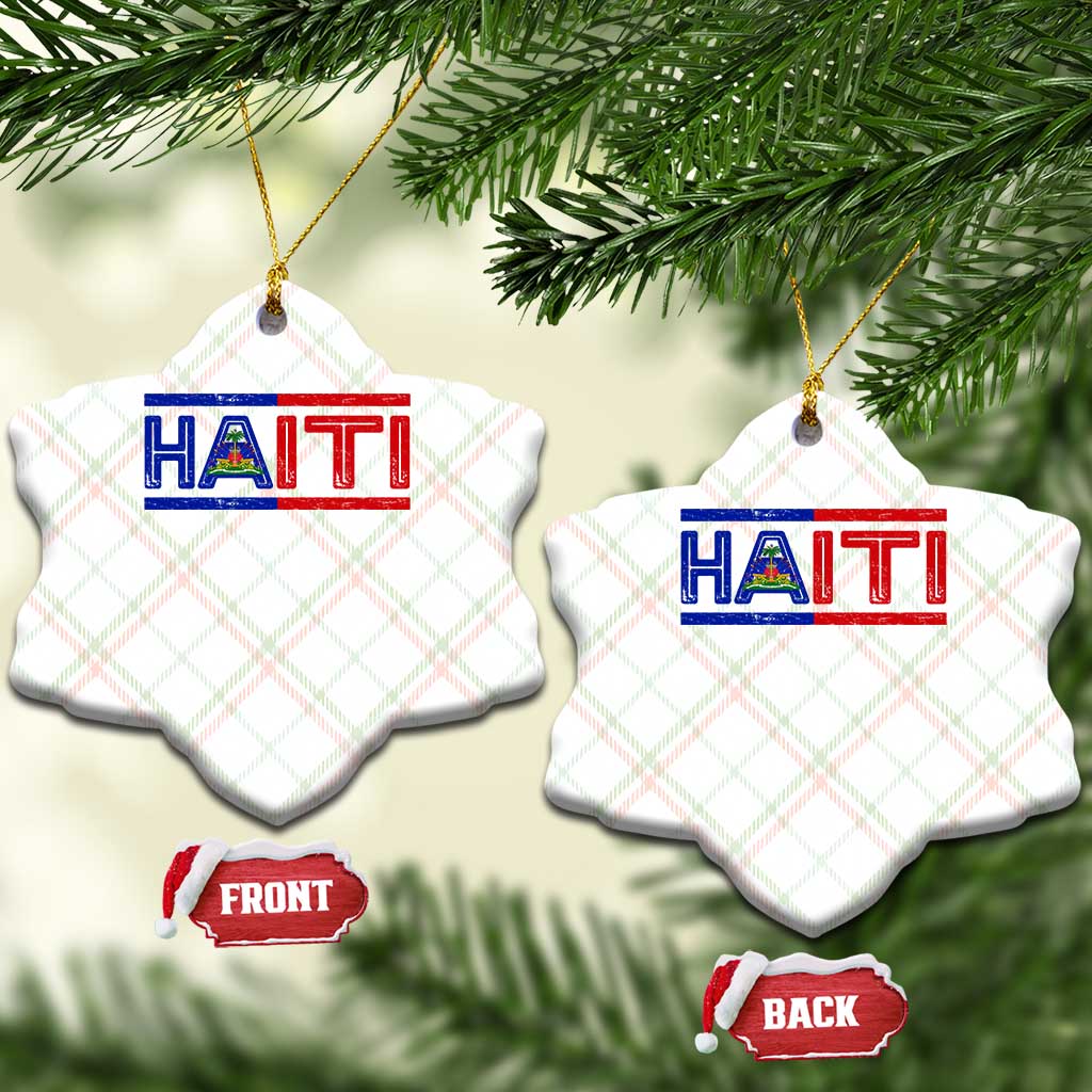 Haiti Flag Ceramic Ornament Vintage Haitian Pride Ayiti Roots