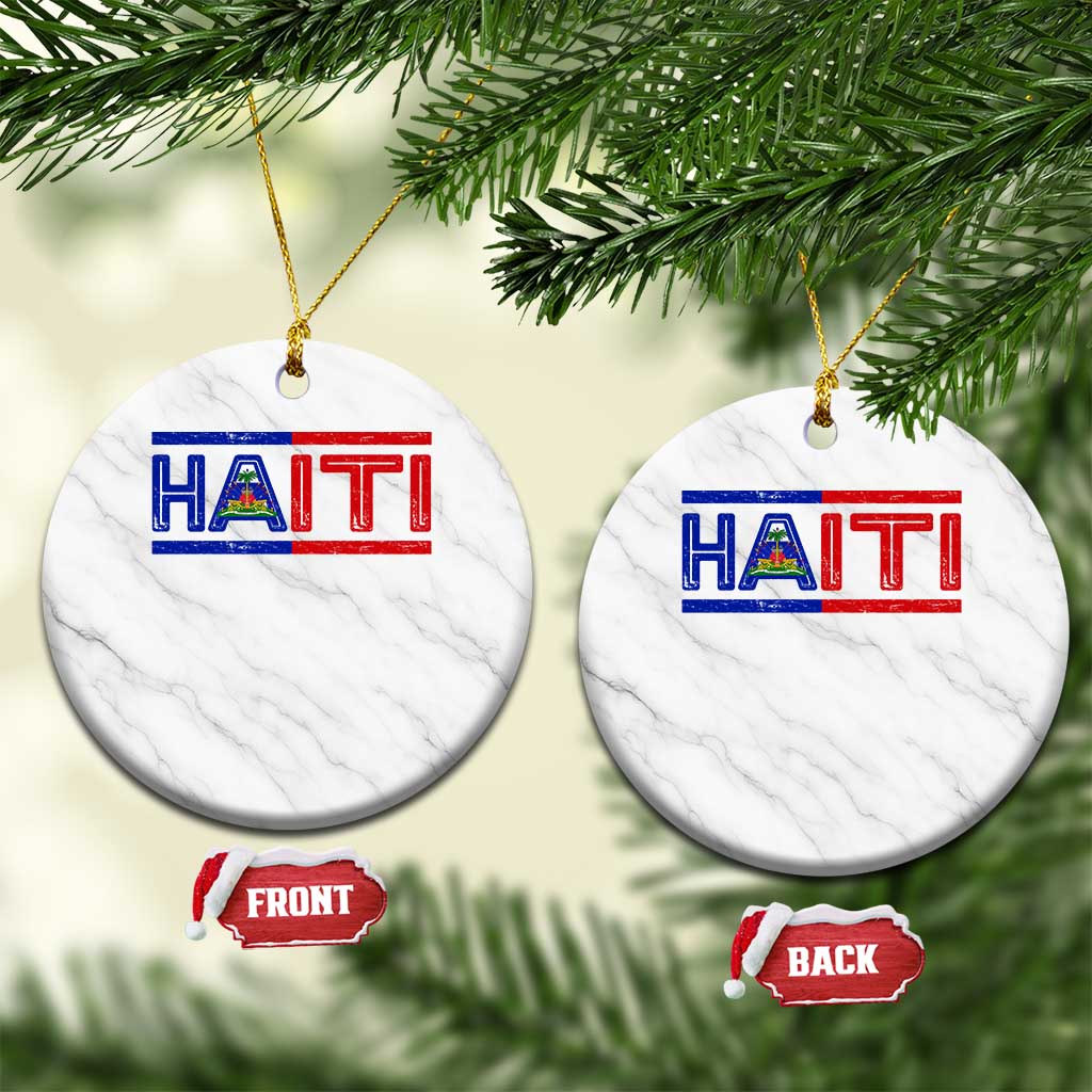 Haiti Flag Ceramic Ornament Vintage Haitian Pride Ayiti Roots