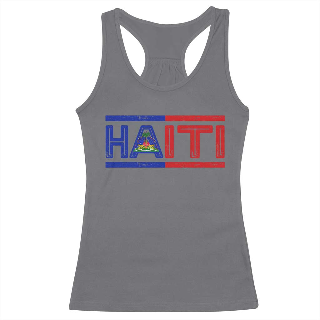 Haiti Flag Racerback Tank Top Vintage Haitian Pride Ayiti Roots