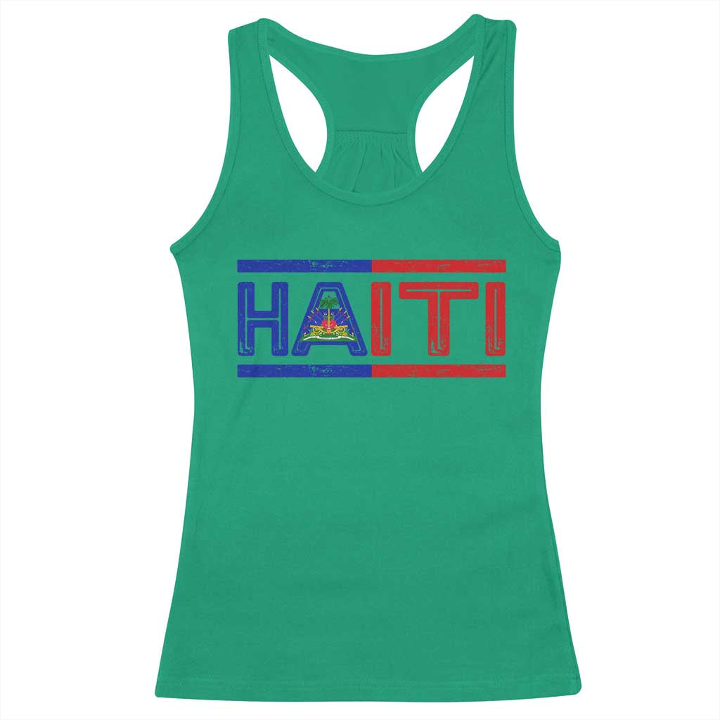 Haiti Flag Racerback Tank Top Vintage Haitian Pride Ayiti Roots