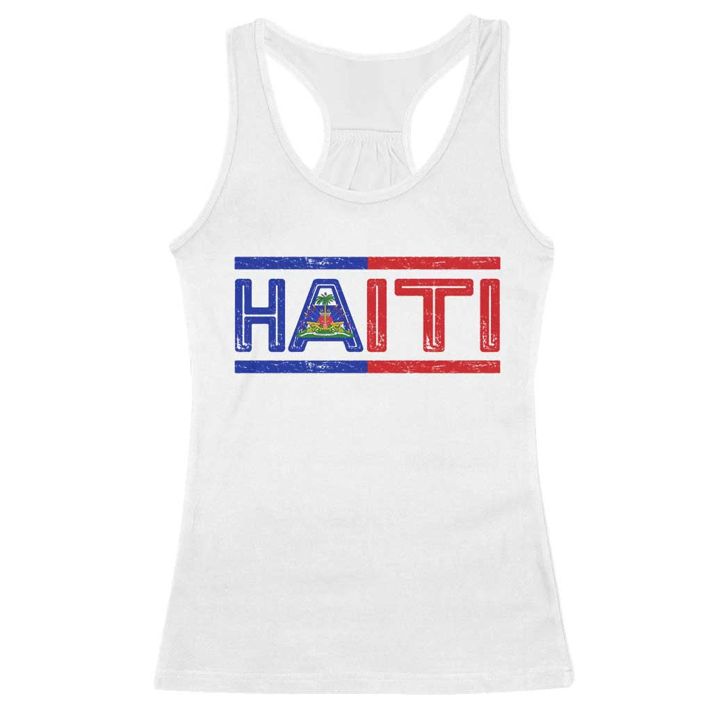 Haiti Flag Racerback Tank Top Vintage Haitian Pride Ayiti Roots