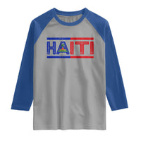 Haiti Flag Raglan Shirt Vintage Haitian Pride Ayiti Roots