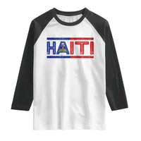 Haiti Flag Raglan Shirt Vintage Haitian Pride Ayiti Roots