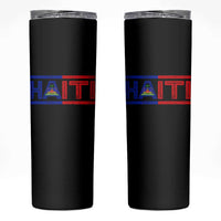 Haiti Flag Skinny Tumbler Vintage Haitian Pride Ayiti Roots