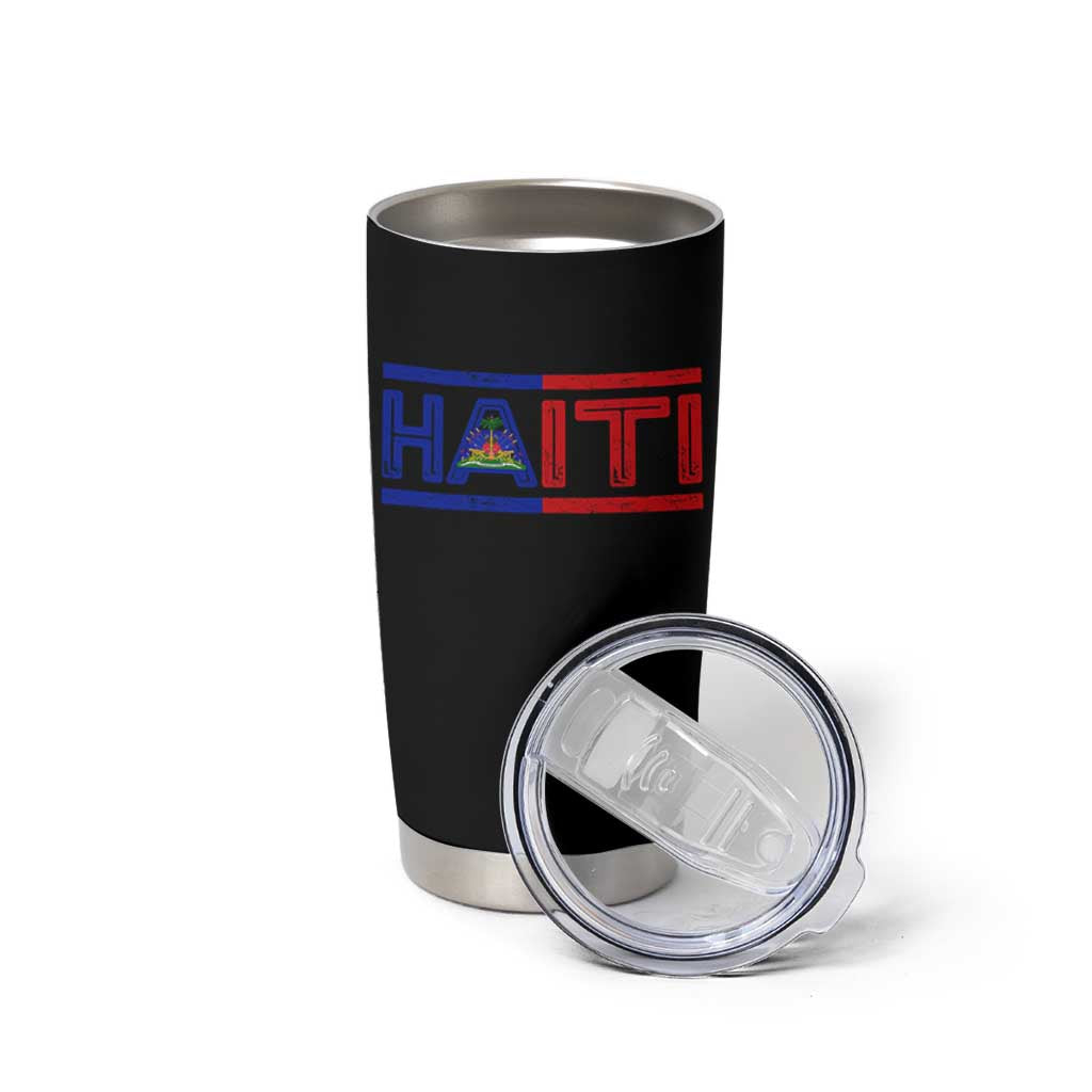 Haiti Flag Tumbler Cup Vintage Haitian Pride Ayiti Roots