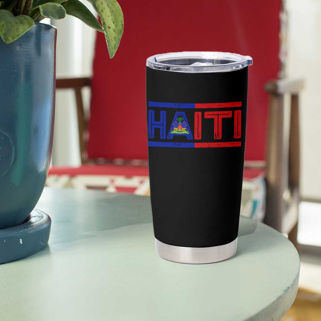 Haiti Flag Tumbler Cup Vintage Haitian Pride Ayiti Roots