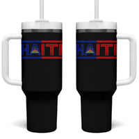 Haiti Flag Tumbler With Handle Vintage Haitian Pride Ayiti Roots