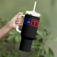 Haiti Flag Tumbler With Handle Vintage Haitian Pride Ayiti Roots