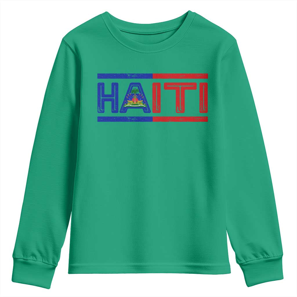 Haiti Flag Youth Sweatshirt Vintage Haitian Pride Ayiti Roots