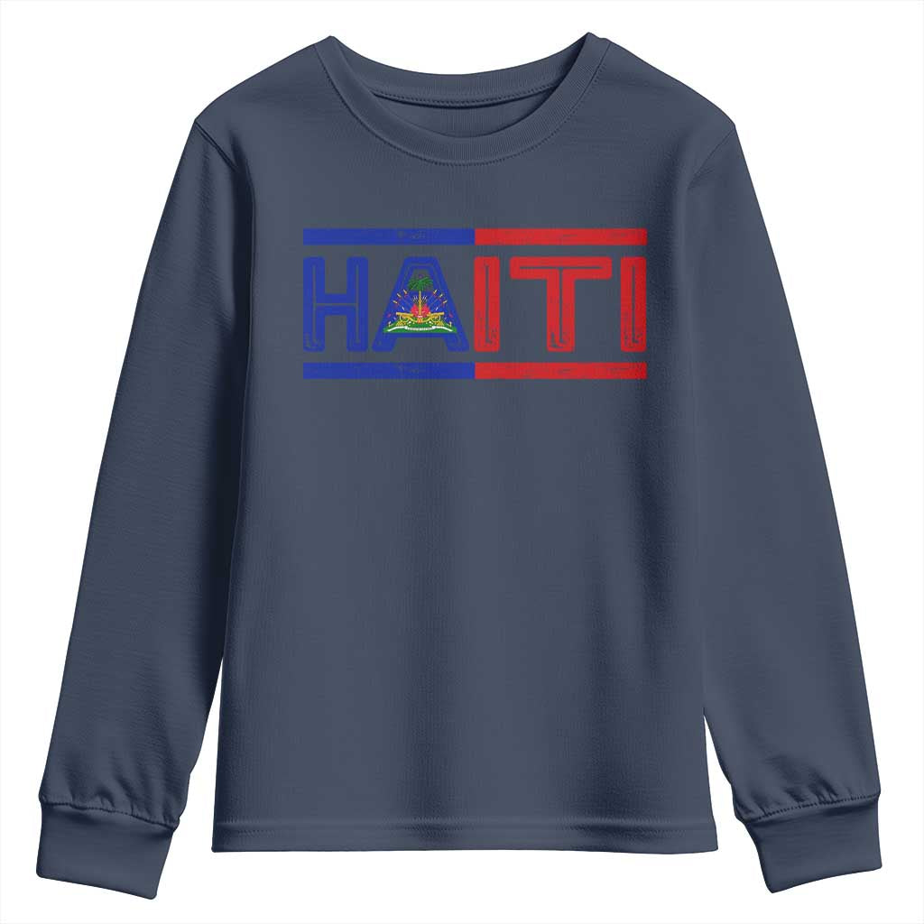 Haiti Flag Youth Sweatshirt Vintage Haitian Pride Ayiti Roots