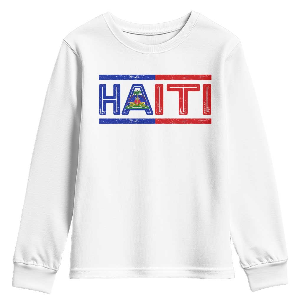 Haiti Flag Youth Sweatshirt Vintage Haitian Pride Ayiti Roots