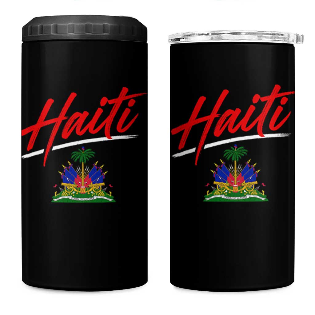 Retro Haiti 4 in 1 Can Cooler Tumbler Haitian Gift Ayiti Roots