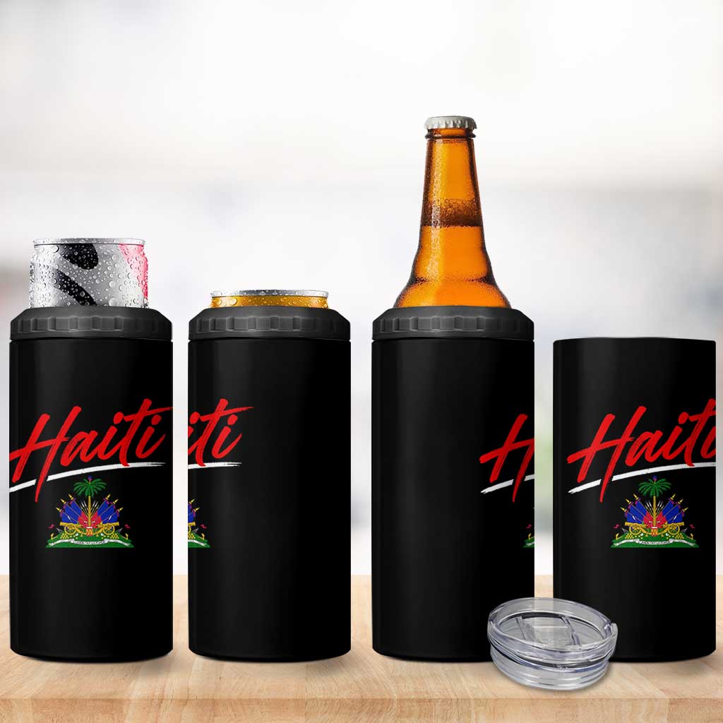 Retro Haiti 4 in 1 Can Cooler Tumbler Haitian Gift Ayiti Roots