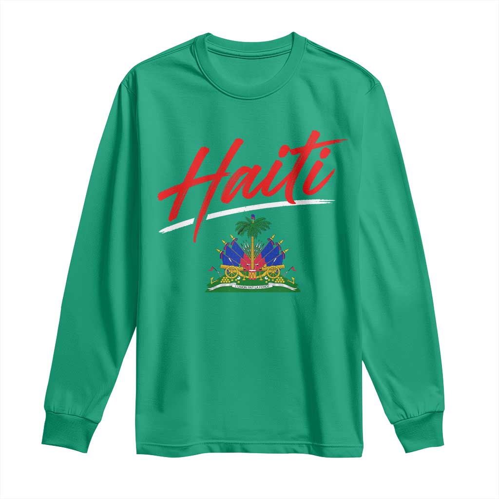 Retro Haiti Long Sleeve Shirt Haitian Gift Ayiti Roots