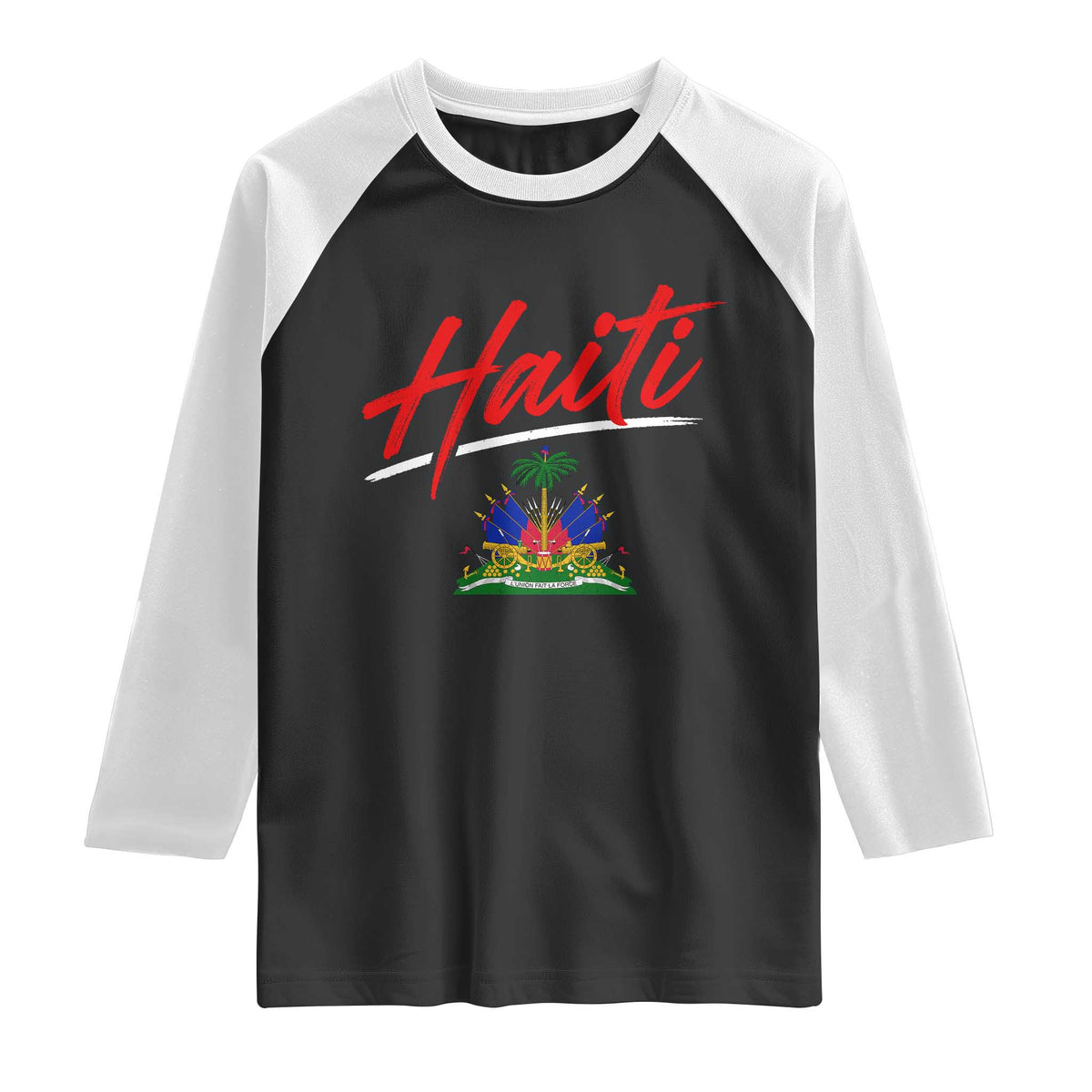 Retro Haiti Raglan Shirt Haitian Gift Ayiti Roots