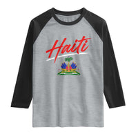Retro Haiti Raglan Shirt Haitian Gift Ayiti Roots