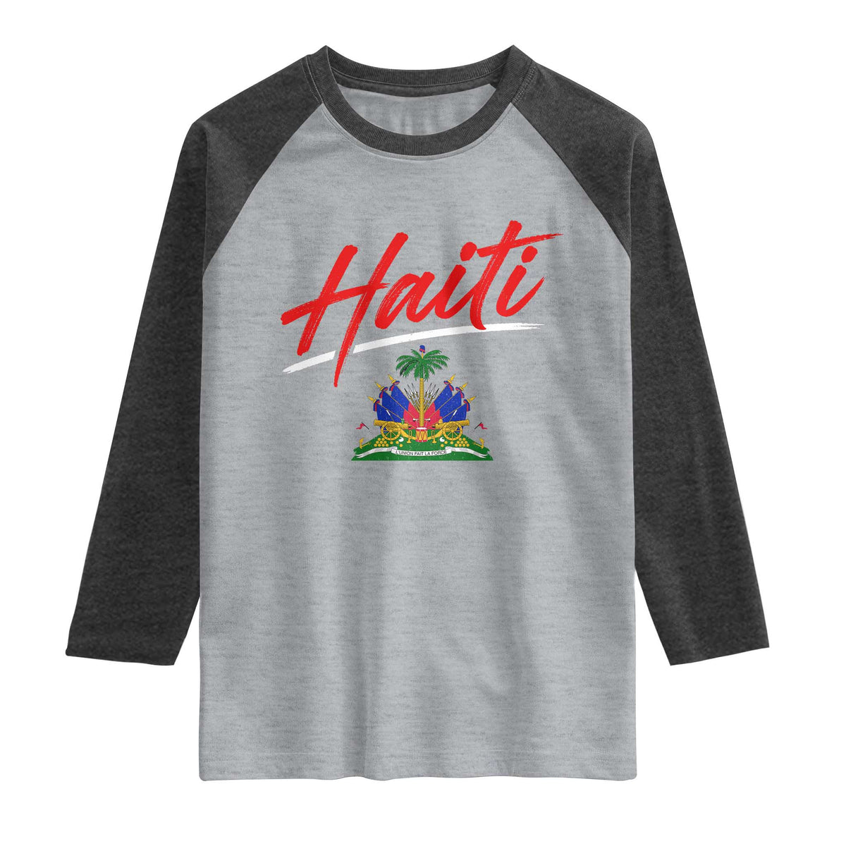 Retro Haiti Raglan Shirt Haitian Gift Ayiti Roots