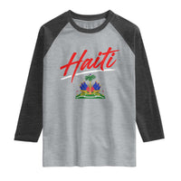 Retro Haiti Raglan Shirt Haitian Gift Ayiti Roots