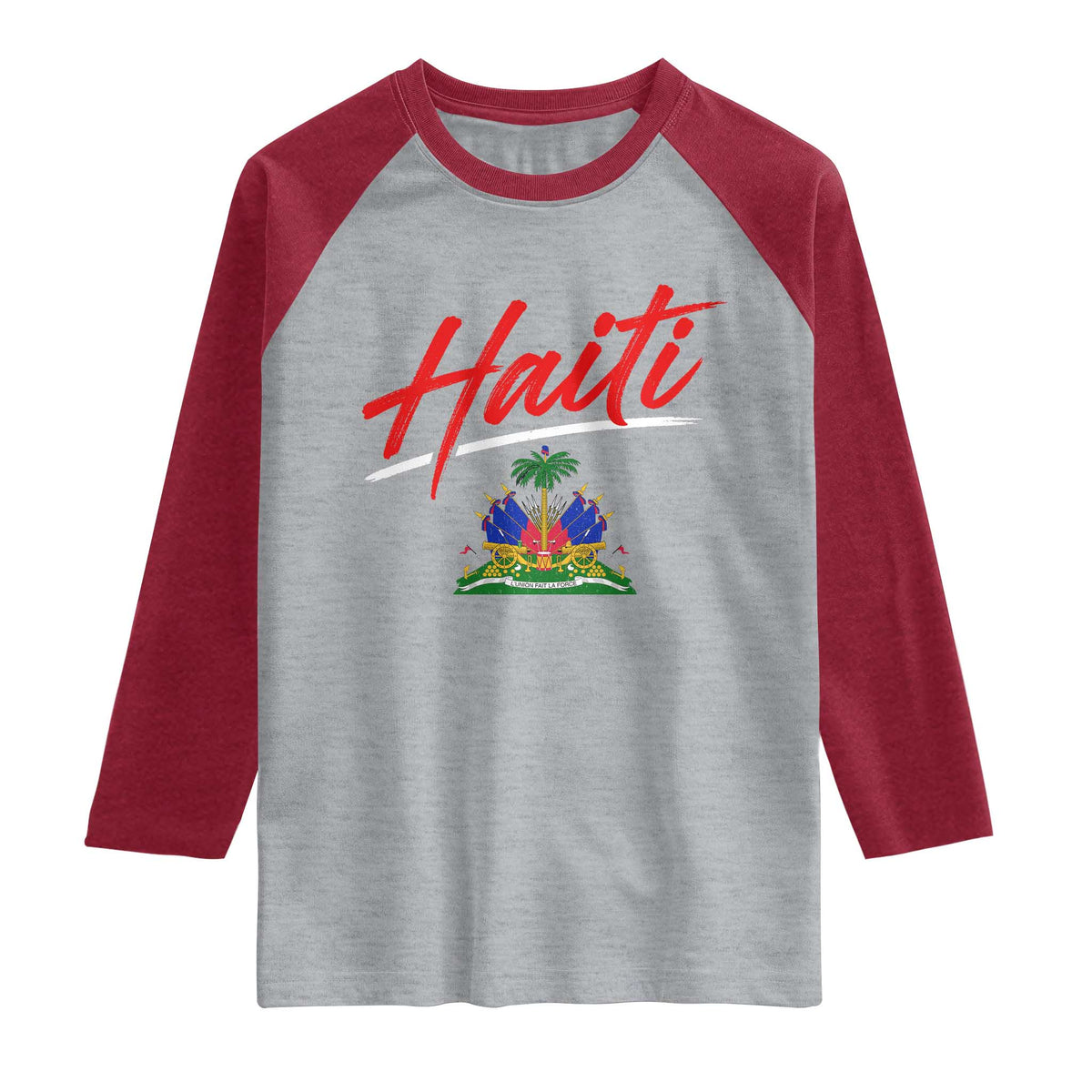 Retro Haiti Raglan Shirt Haitian Gift Ayiti Roots