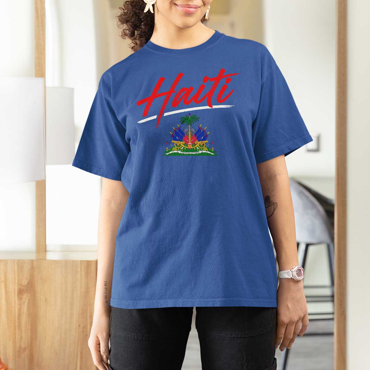 Retro Haiti T Shirt For Women Haitian Gift Ayiti Roots