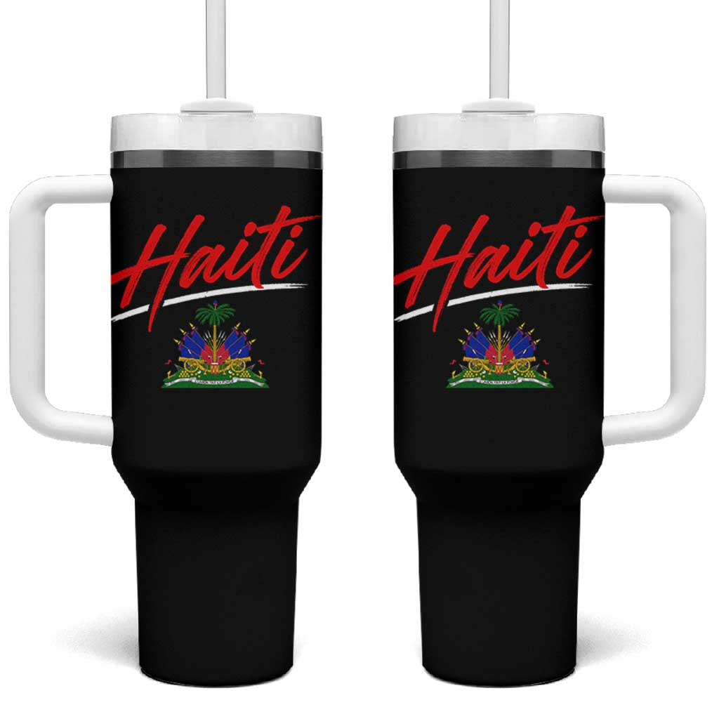 Retro Haiti Tumbler With Handle Haitian Gift Ayiti Roots