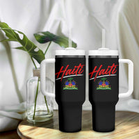 Retro Haiti Tumbler With Handle Haitian Gift Ayiti Roots