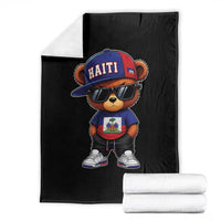 Cute Haiti Throw Blanket Hip Hop Teddy Bear Haitian Flag Ayiti Roots