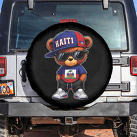 Cute Haiti Spare Tire Cover Hip Hop Teddy Bear Haitian Flag Ayiti Roots