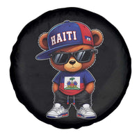 Cute Haiti Spare Tire Cover Hip Hop Teddy Bear Haitian Flag Ayiti Roots