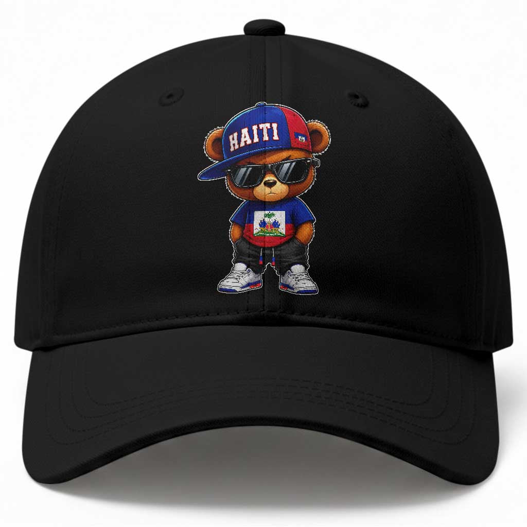 Cute Haiti Baseball Cap Hip Hop Teddy Bear Haitian Flag Ayiti Roots
