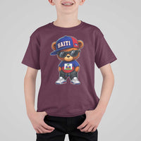 Cute Haiti T Shirt For Kid Hip Hop Teddy Bear Haitian Flag Ayiti Roots