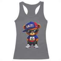 Cute Haiti Racerback Tank Top Hip Hop Teddy Bear Haitian Flag Ayiti Roots