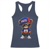 Cute Haiti Racerback Tank Top Hip Hop Teddy Bear Haitian Flag Ayiti Roots