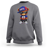 Cute Haiti Sweatshirt Hip Hop Teddy Bear Haitian Flag Ayiti Roots