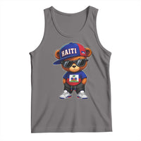 Cute Haiti Tank Top Hip Hop Teddy Bear Haitian Flag Ayiti Roots
