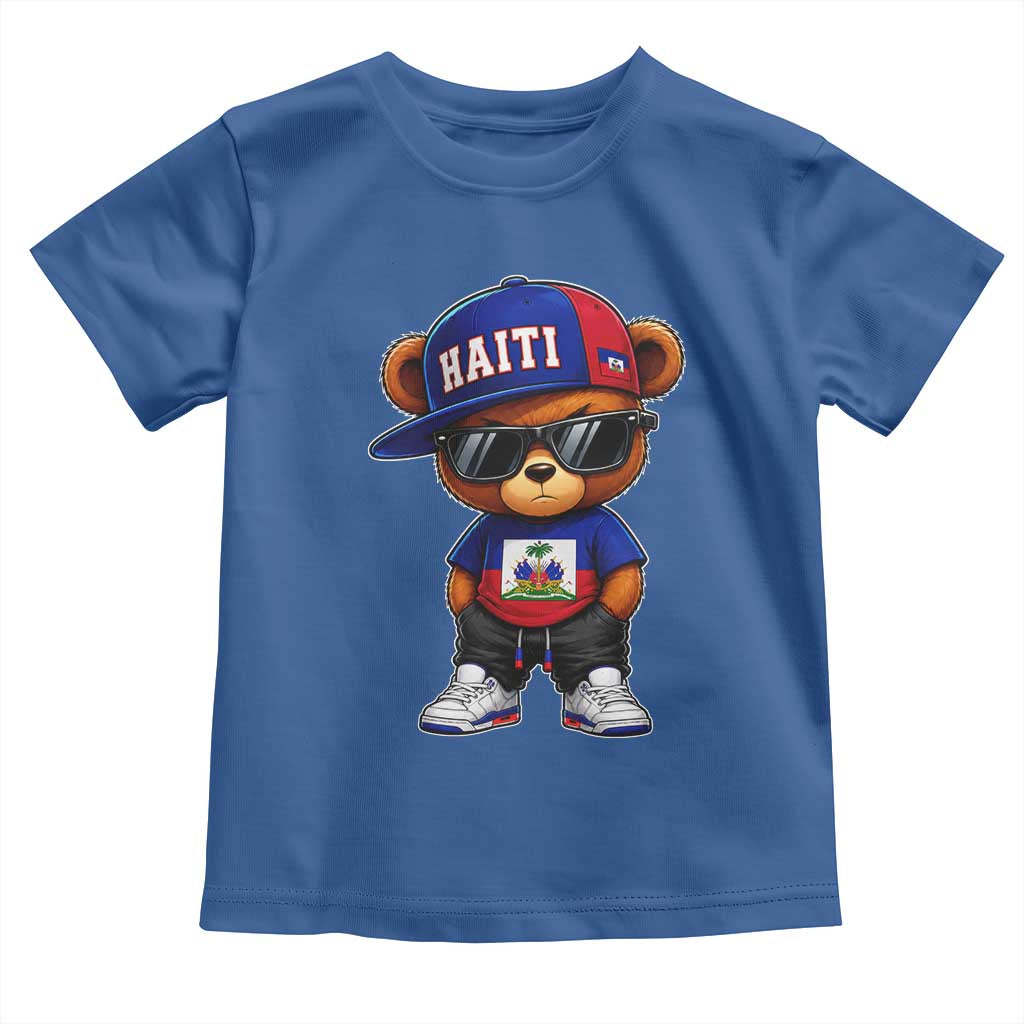 Cute Haiti Toddler T Shirt Hip Hop Teddy Bear Haitian Flag Ayiti Roots