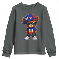 Cute Haiti Youth Sweatshirt Hip Hop Teddy Bear Haitian Flag Ayiti Roots