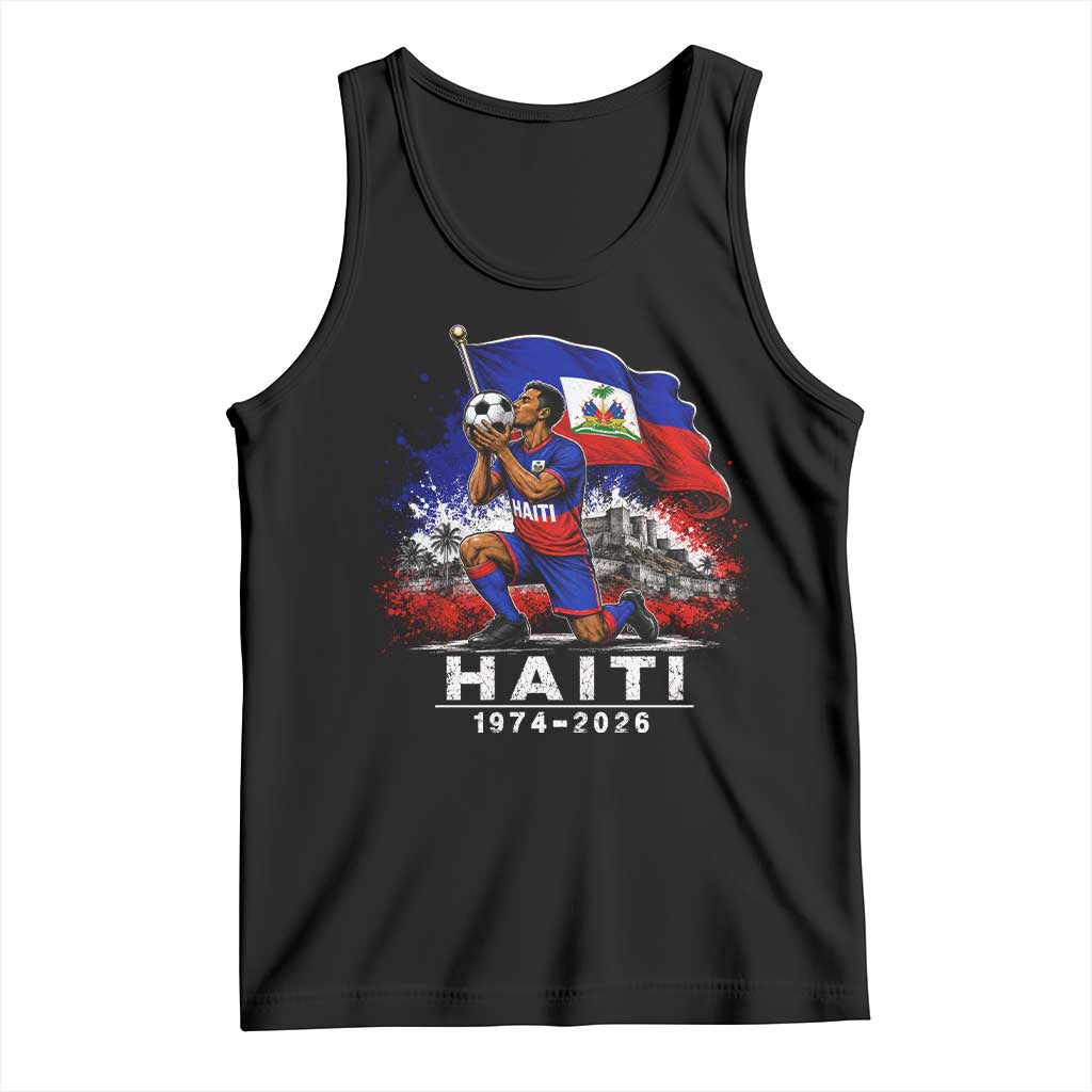 Haiti Soccer 2026 Tank Top Retro Vintage Watercolors Sport Haitian Flag Ayiti Lover Football Fan