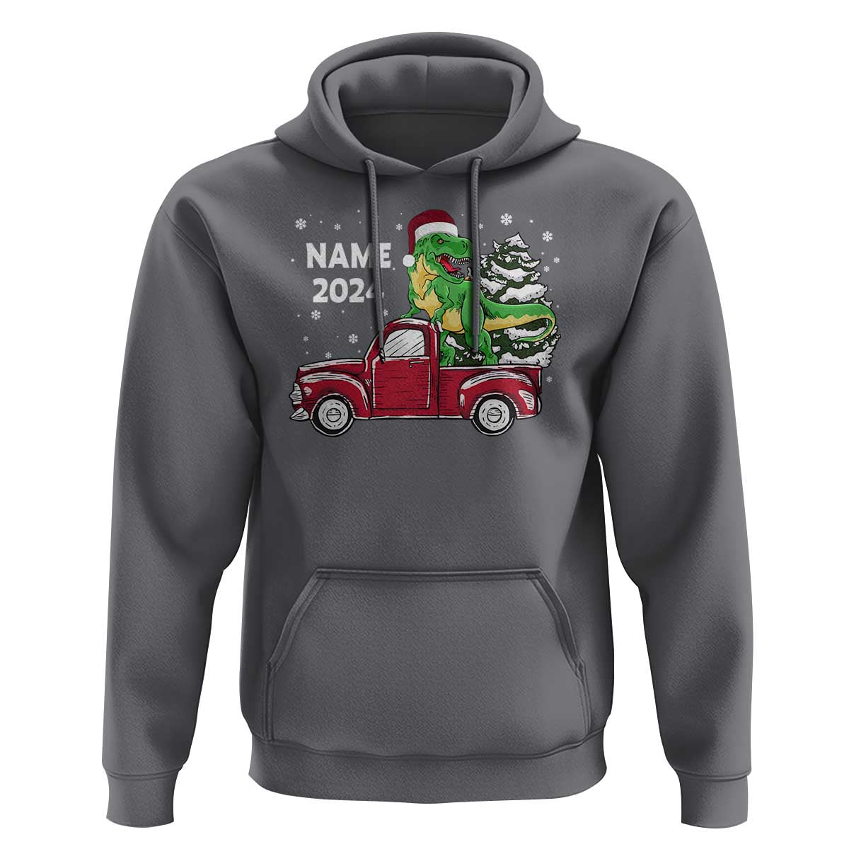 Personalized Dinosaur Christmas Hoodie Custom Name Merry Rexmas Xmas Pet Dino Trex Red Truck Family
