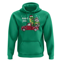 Personalized Dinosaur Christmas Hoodie Custom Name Merry Rexmas Xmas Pet Dino Trex Red Truck Family